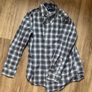 Ralph Lauren Boys Navy and White Plaid Shirt